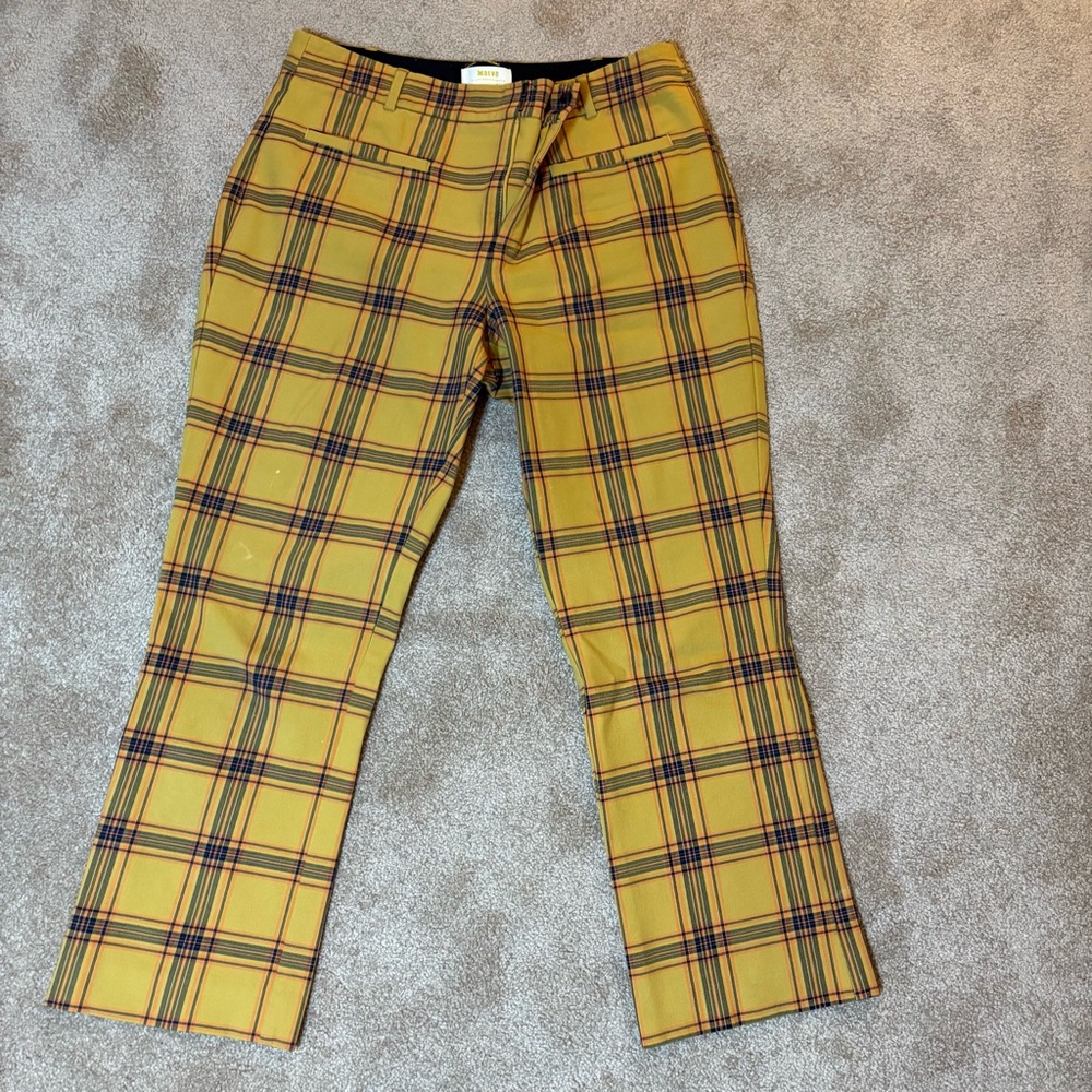 Maeve Yellow Plaid Pants size 8